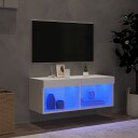 vidaXL TV-benk med LED-lys hvit 80x30x30 cm 8721012257252