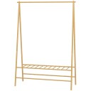 Bambus klesstativ klesstativ med hyller og kroker klesstativ med klesstang for gang stue soverom 116 x 43,5 x 160 cm natu