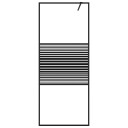 vidaXL Dusjvegg svart 80x195 cm klart ESG-glass