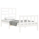 vidaXL Sengeramme med hodegavl hvit 2FT6 liten enkel heltre 8720845982072