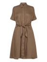 Lauren Ralph Lauren Tie-Front Linen Shirtdress - Brown - 42