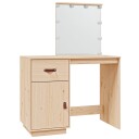 vidaXL Sminkebord med LED 95x50x133,5 cm heltre furu