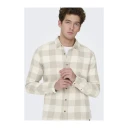 Only & Sons Gudmund Long Sleeve Checked Shirt Beige XXL