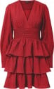 Pieces Monika Long Sleeve Short Dress Rød XL