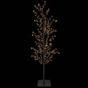 vidaXL Mikro bjørkejuletre Svart 150 cm Stål 360 LED-lys