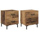  Nattbordskap 2 pcs Gammelt tre 40 x 35 x 47,5 cm Konstruert tre