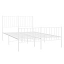 vidaXL Sengeramme i metall med hode- og fotgavl hvit 120x190 cm