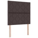  Box Spring Seng med Madrass og LED Mørk Brun 120x190 cm Stoff