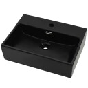 vidaXL Servant med kranhull keramisk svart 51,5x38,5x15 cm