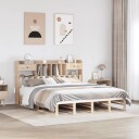  Seng med bokhylle uten madrass 180x200 cm heltre furu 8721158627551