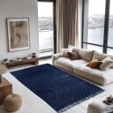 Ryetepper   Farley Natural Cotton Shaggy blå Størrelse: 200 x 290 cm
