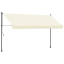  Uttrekkbar markise kremhvit 350x150 cm stoff og stål 368748