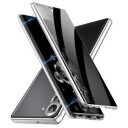 Samsung Galaxy S24 Magnetisk Deksel med Herdet Glass Privacy Sølv