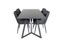 Venture Home Marina Matgruppe 180 cm Rektangulær med 4 Comfort Stoler Sort
