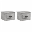 vidaXL Veggmonterte nattbord 2 stk betonggrå 41,5x36x28 cm
