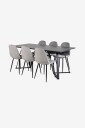 Venture Home   Spisegruppe Maggie med 6 spisestoler Penally   Svart
