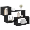 vidaXL Flytende hylle Veggmontert Svart eik 87 x 20 x 55 cm