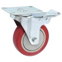  Svinghjul med doble bremser 4 stk 100 mm