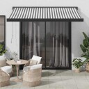 Uttrekkbar markise antrasitt og hvit 3x2,5 m stoff og aluminium