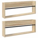 vidaXL Magasinreol 2 pcs Sonoma eik 80 x 12 x 30 cm Konstruert tre