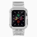 Hurtel Silikonarmbånd Armbåndsarmbånd Armbåndsveske Lys sett for Apple Watch 44mm Svart