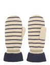 Becksöndergaard Thin Striped Emerald Mittens - Cream - L/XL