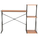 vidaXL Skrivebord med hylle svart og brun 116x50x93 cm