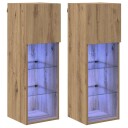  Vegghengte TV skap 2 pcs Artisan Eik 30,5 x 30 x 90 cm