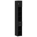  Slim oppbevaringsskap Svart eik 30x42.5x225 cm Ubehandlet tre