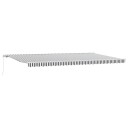 vidaXL Manuell uttrekkbar markise antrasitt og hvit 600x300 cm