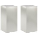 vidaXL Planteholder 2 pcs Sølv 40 x 40 x 80 cm Stål