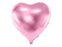 Stor Hjerteformet Lys Rosa Folieballong 61 cm