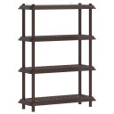 vidaXL Hyllesystem 4 nivåer 100 x 40 x 136,5 cm PP Brun