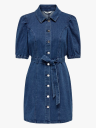 Only Vibbe Short Sleeve Belt Denim Dress Denim XS