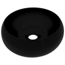 vidaXL Luksuriøs servant rund matt svart 40x15 cm keramisk