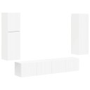  TV benksett Veggmontert 4 pcs Hvit Konstruert tre