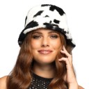 Boland Party Partners Bucket Hat i fuskepels med kumønster One size 44767
