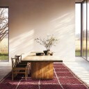 Ryetepper   Lana Natural Cotton Shaggy taupe/rød Størrelse: 160 x 230 cm