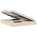  Seng med Oppbevaring med madrass Creme 160 x 200 cm stoff