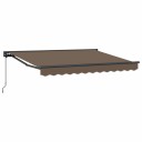  Uttrekkbar markise Gråbrun 4 × 3 m Polyester og aluminium
