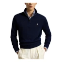 Polo Ralph Lauren Cotton Crew Neck Half Zip Hunter Navy