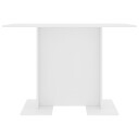 vidaXL Spisebord hvit 110x60x75 cm sponplate
