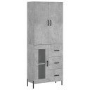 vidaXL Highboard betong grå 69,5x34x180 cm konstruert tre 8720845412166