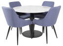 Venture Design Estelle & Plaza spisegruppe Hvit/blå 4 st stoler & bord 106 cm