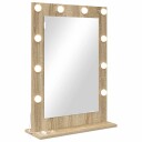  speil med LED lys Sonoma eik MDF Glass 70 x 50 18 cm