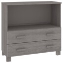 vidaXL Skjenk lysegrå 85x35x80 heltre furu