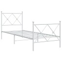  Sengeramme i metall med hode- og fotgavl hvit 75x190 cm 8721012374430