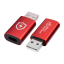 MicroConnect USB-A til C SafeCharge Adapter Rød uten dataoverføring