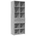  Highboard grå sonoma 70x42,5x185 cm konstruert tre 8721102655562