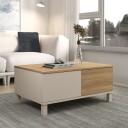 Sofabord Hanah Home Mood (90 x 40 x 60 cm) Sand Oak - Sand og eik